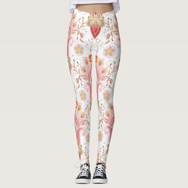 Leggings Oriental Flair: Damask Peacock Paisley (Anverso)