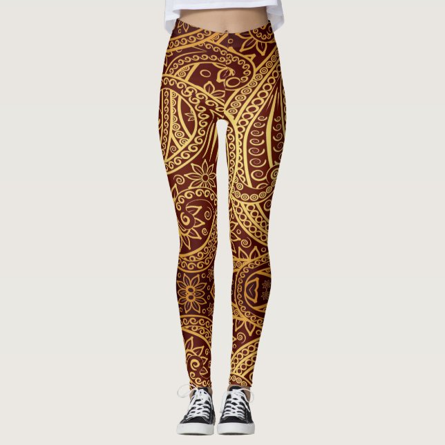 Leggings Oriental ornamento - Power yoga Ir (Anverso)