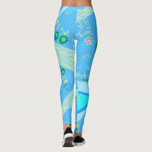 Leggings Origami Chintz (L) Azul Amarillo Verde 2