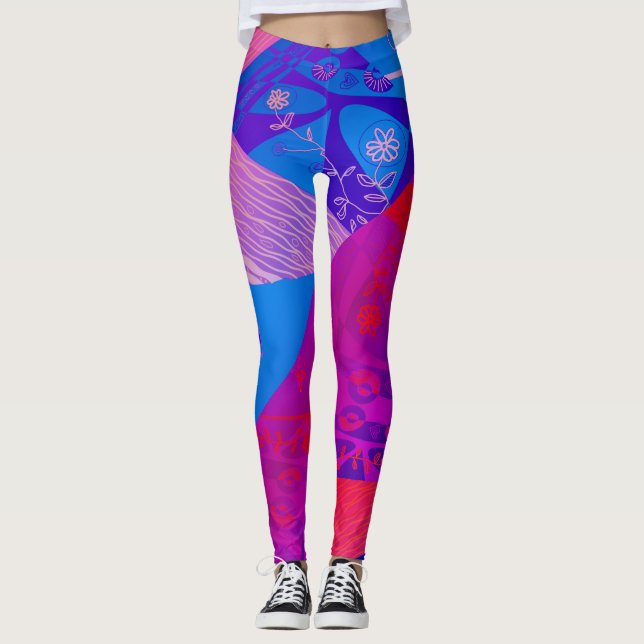 Leggings Origami Chintz (L) Blue Purple Red Grad (Anverso)