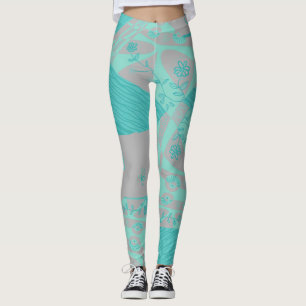 Leggings Origami Chintz (L) Dusty Blue Gray