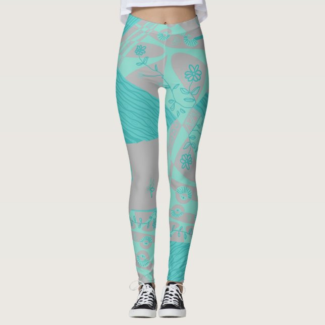 Leggings Origami Chintz (L) Dusty Blue Gray (Anverso)