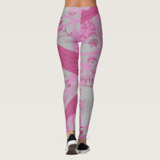 Leggings Origami Chintz (L) Gris rosa polvoriento