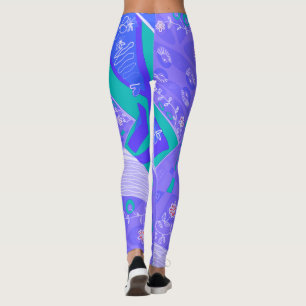 Leggings Origami Chintz (L) Lavender White Spearmint
