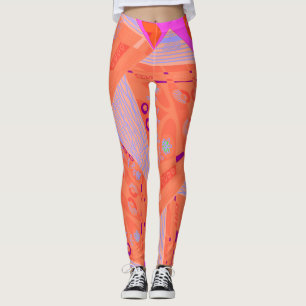 Leggings Origami Chintz (L) Naranja Lilac Magenta