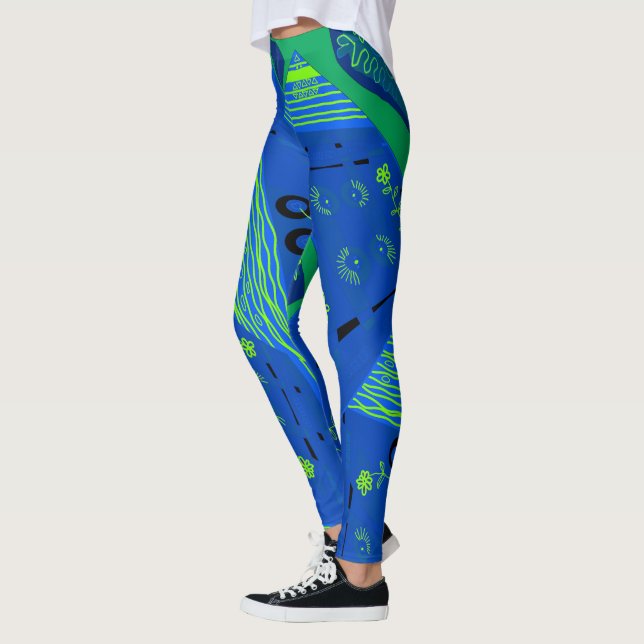 Leggings Origami Chintz (L) Verde Azul (Izquierda)