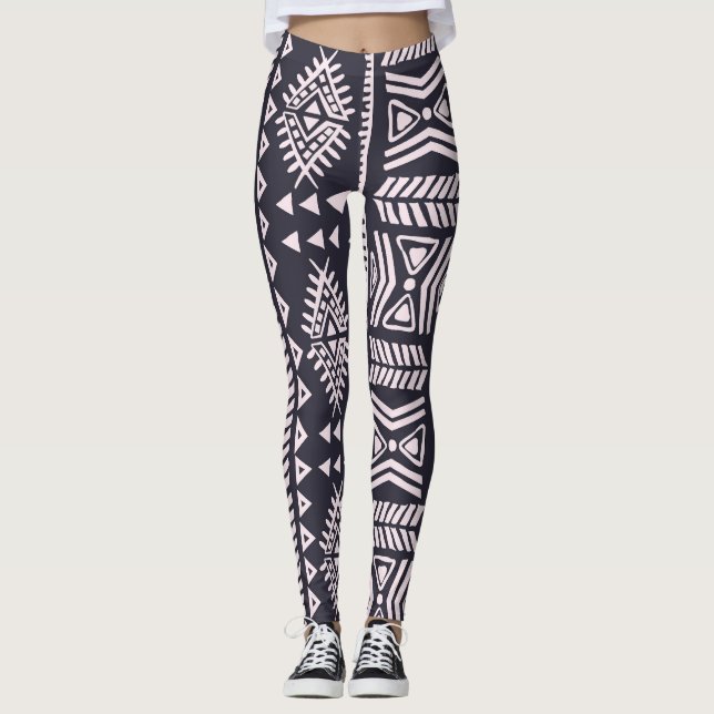 Leggings Origen étnico tribal, quinto patrón sin fisuras. (Anverso)