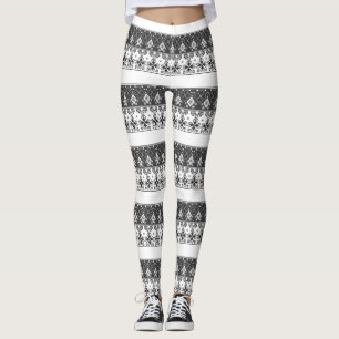 Leggings Ornamento azul rojo