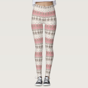 Leggings Ornamento beige rosa