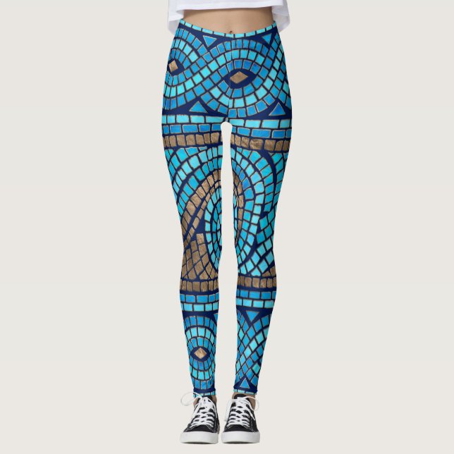 Leggings Ornamento de mosaico griego (Anverso)