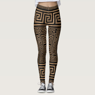 Leggings Ornamento dominante griego - meandro griego - oro