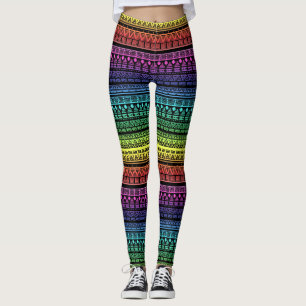 Leggings Ornamento étnico, arcoiris