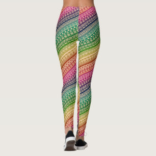 Leggings Ornamento étnico, arcoiris