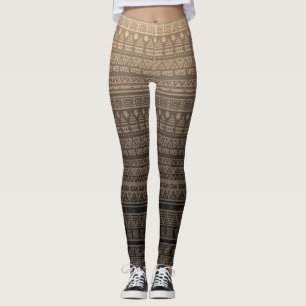 Leggings Ornamento étnico marrón