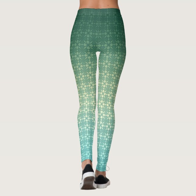 Leggings Ornamento floral, gradiente (Reverso)