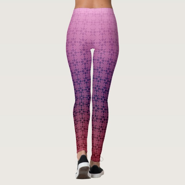 Leggings Ornamento floral, gradiente (Reverso)