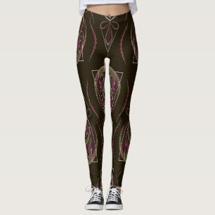 Leggings Ornamento geométrico del Art Deco Antiguo