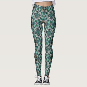Leggings Ornamento turquesa verde