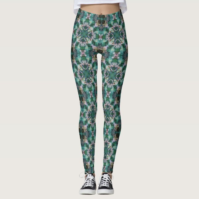 Leggings Ornamento turquesa verde (Anverso)