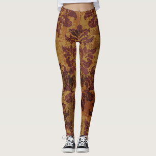 Leggings Ornamento vintage, textura barroca rococó.