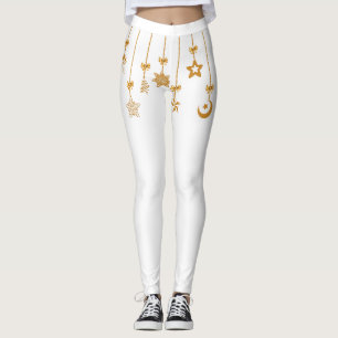 Leggings Ornamentos de cadena dorada