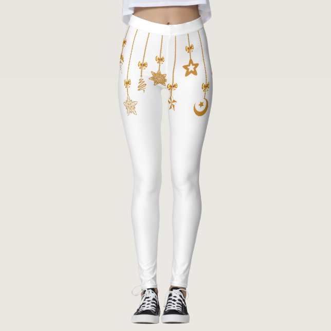 Leggings Ornamentos de cadena dorada (Anverso)