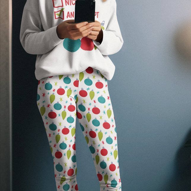 Leggings Ornamentos de Navidad retro vintage estampados (Subido por el creador)