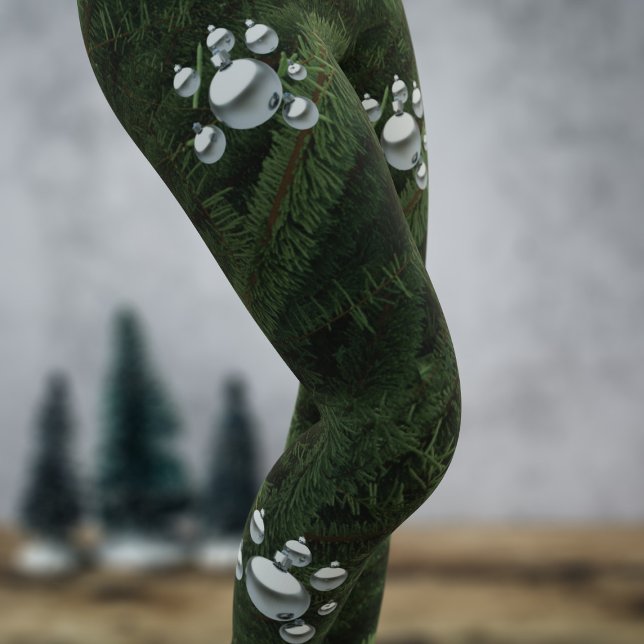 Leggings Ornamentos verdes de árbol de Navidad (A fun and festive pair of christmas tree leggings with decorations. )