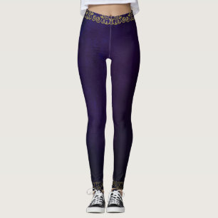 Leggings Ornate Filigree en Personalizado púrpura