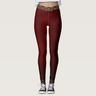 Leggings Ornate Filigree en Red Personalizado