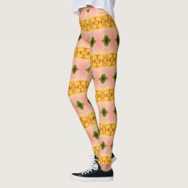 Leggings Oro de coral verde y rosa