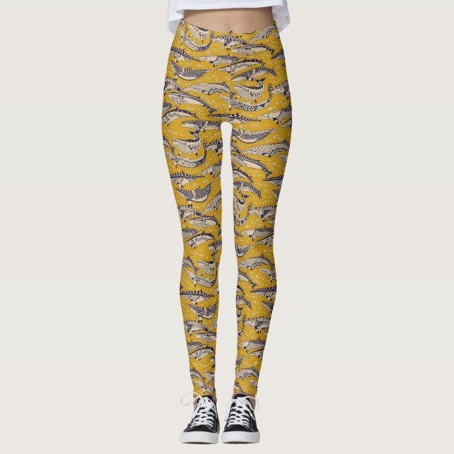 Leggings oro de las ballenas minke (Anverso)