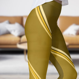 Leggings Oro de moda bajo papel con bandas grises
