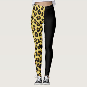 Leggings Oro dos impresiones lindas del guepardo del tono