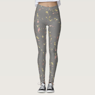 Leggings Oro Mate y Escamas de Oro Rosa Gris Oscuro Cálido