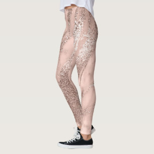 Leggings Oro metálico abstracto mínimo de mármol de Rubo