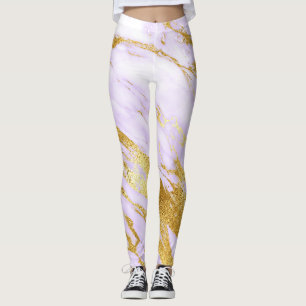 Leggings Oro mínimo abstracto mínimo de mármol de la
