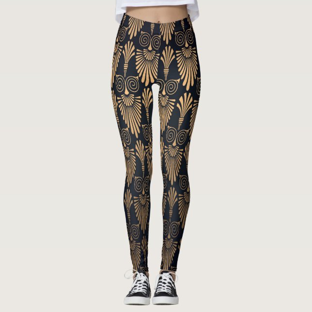 Leggings Oro negro Art Deco: Retro. (Anverso)