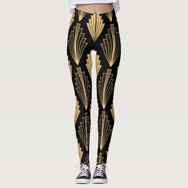 Leggings Oro negro Art Deco: sin inconvenientes (Anverso)