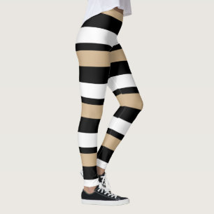 Leggings Oro negro y blanco Horizontal-Rayados