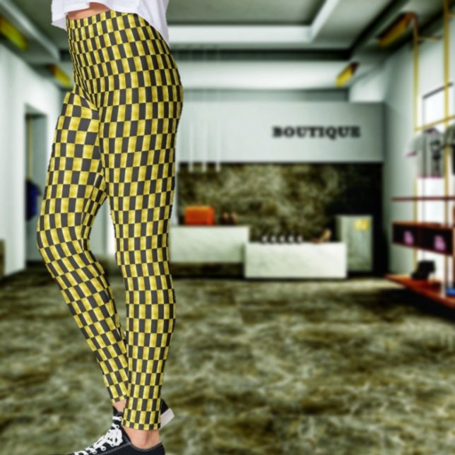 Leggings Oro-Paneled-Negro-IV (Step out in contemporary style, when wearing these Gold,-Paneled Black IV Leggings!)