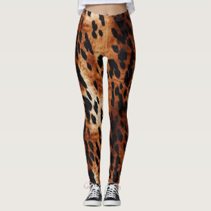 Leggings Oro Piel de vaca marrón crema negra