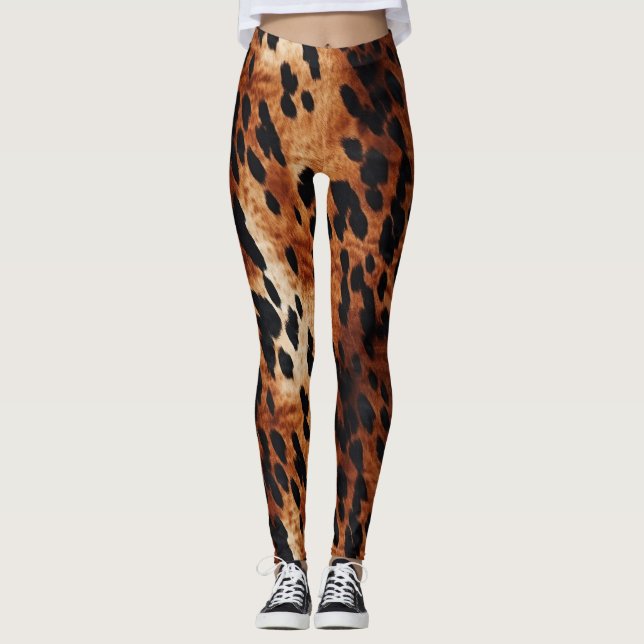 Leggings Oro Piel de vaca marrón crema negra (Anverso)