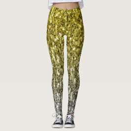 Leggings Oro plateado brillante oscuro purpurina oscuro
