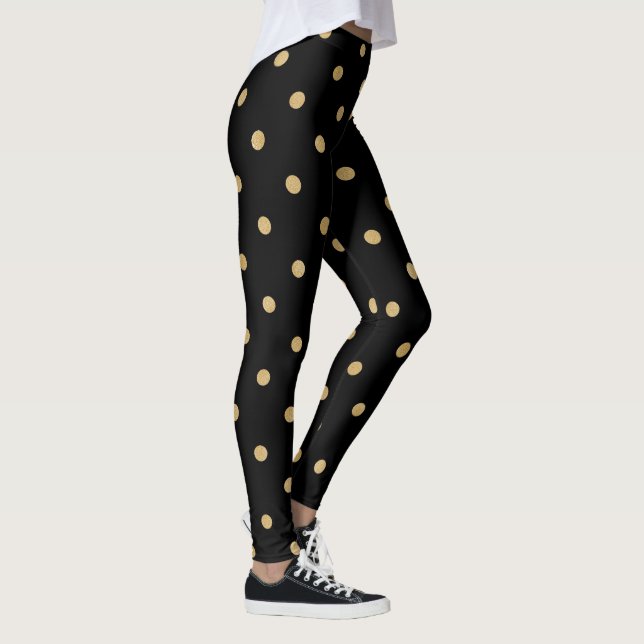Leggings oro polka punto estrella cósmica galaxia patrón ne (Derecha)