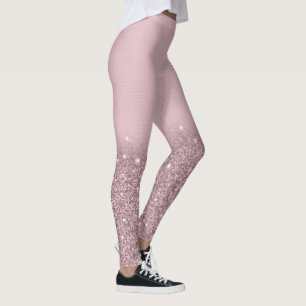 Leggings oro rosa brillante purpurina 