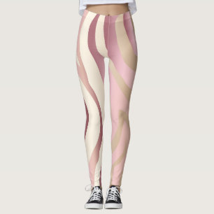 Leggings Oro Rosa, marfil y rayas rosadas Piernas de moda