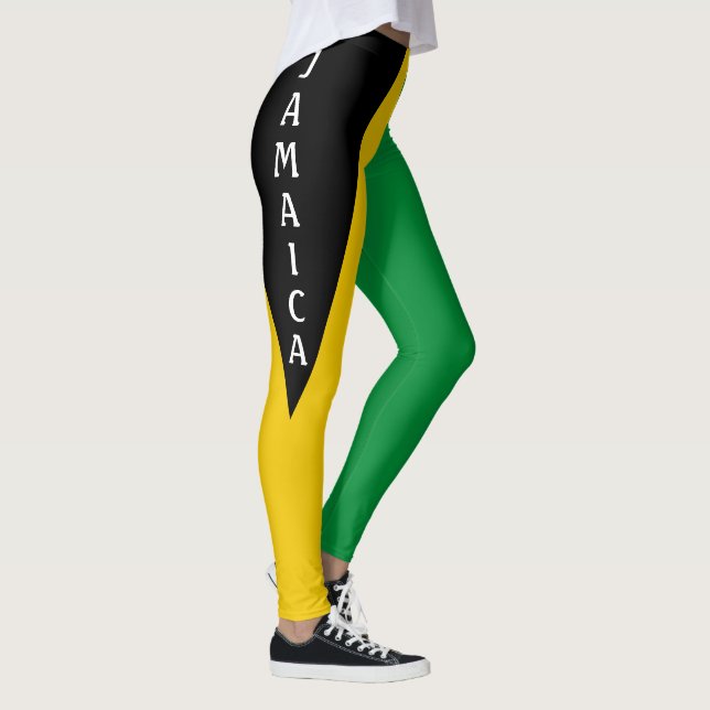 Leggings Oro verde de Jamaica y bandera jamaiquina negra (Derecha)