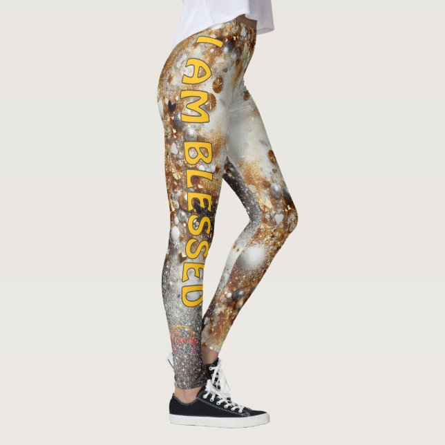 Leggings oro y blanco "Soy bendecido" (Derecha)