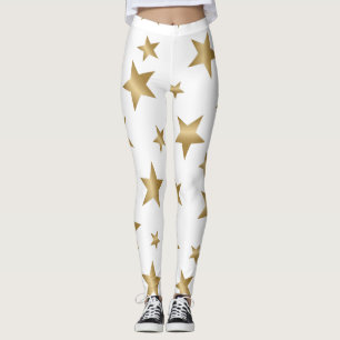 Leggings oro y polainas metálicas blancas de la moda de la